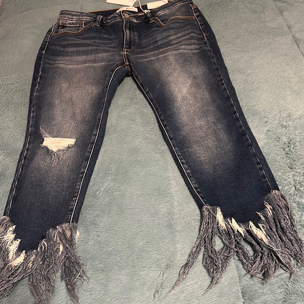 KanCan Distressed Frayed Hem Women's Jeans Size 31/15
